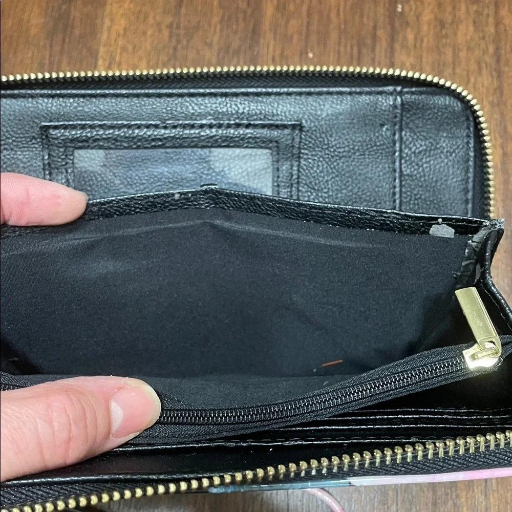 Betsy Johnson Floral Black and Pink Women's Wallet wristlet